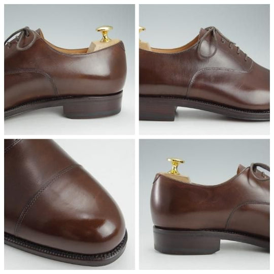 未使用★(スペイン製)CARMINA/カルミナ SIZE 7.5【モデル定価￥72,600-★(英)HACKETT LONDON別注/732】ストレートチップ/カーフ/茶★i417