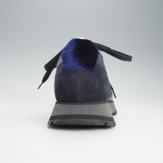 未使用★(伊)サントーニ SIZE 7.5【マルチ素材★スニーカー/紺】カーフ×スエード×メッシュ×ベロア/メンズ/Santoni★i419