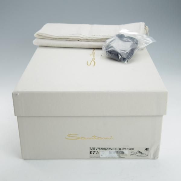 未使用★(伊)サントーニ SIZE 7.5【マルチ素材★スニーカー/紺】カーフ×スエード×メッシュ×ベロア/メンズ/Santoni★i419