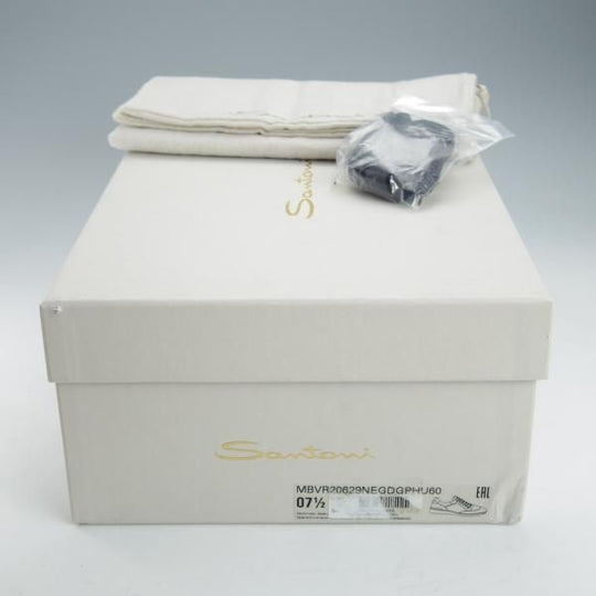 未使用★(伊)サントーニ SIZE 7.5【マルチ素材★スニーカー/紺】カーフ×スエード×メッシュ×ベロア/メンズ/Santoni★i419