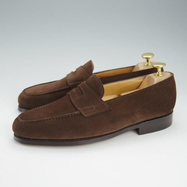 ほぼ試着程度★ジョンロブ 5.5E【定価￥231,000-★ロペス/LOPEZ】4395ラスト/コインローファー/スエード/濃茶/メンズ/JOHN LOBB★i424