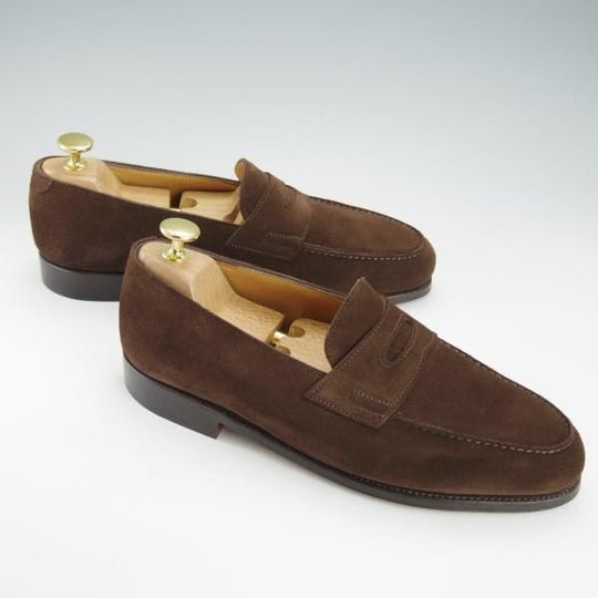 ほぼ試着程度★ジョンロブ 5.5E【定価￥231,000-★ロペス/LOPEZ】4395ラスト/コインローファー/スエード/濃茶/メンズ/JOHN LOBB★i424