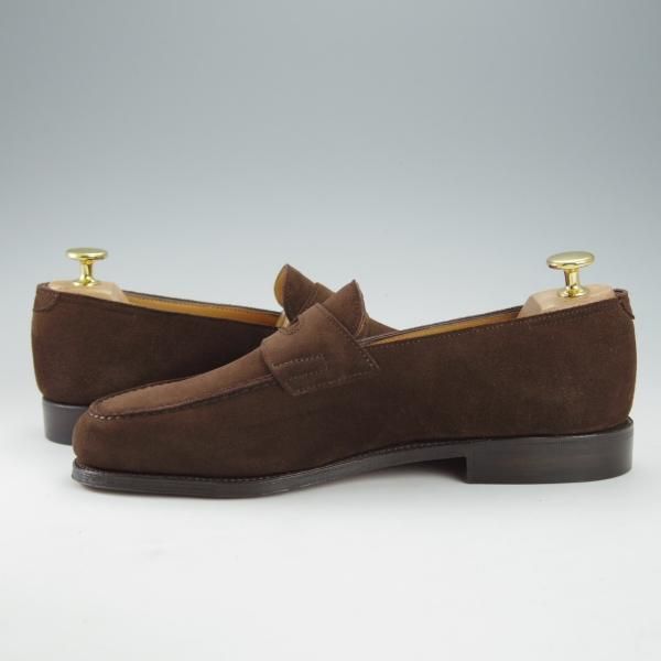 ほぼ試着程度★ジョンロブ 5.5E【定価￥231,000-★ロペス/LOPEZ】4395ラスト/コインローファー/スエード/濃茶/メンズ/JOHN LOBB★i424