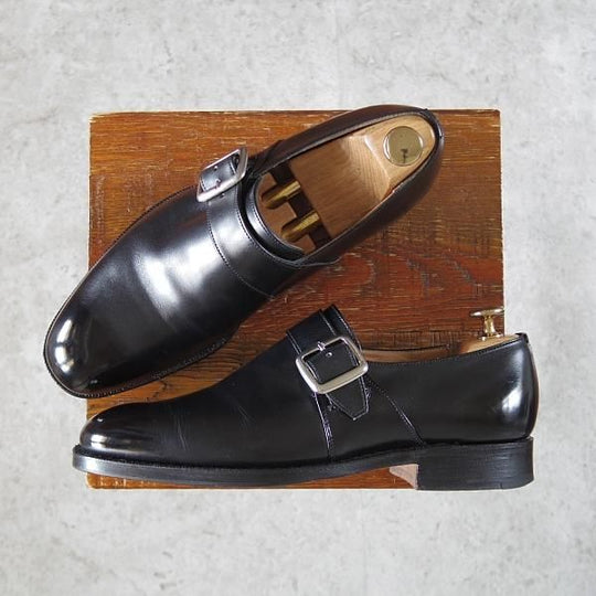 美品★チャーチ 60F/UK6【現行定価￥161,700-★100ラスト/Westbury】ウェストバリー/モンクストラップ/カーフ/黒/メンズ/Church's★i426