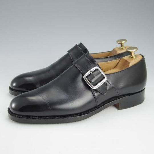 美品★チャーチ 60F/UK6【現行定価￥161,700-★100ラスト/Westbury】ウェストバリー/モンクストラップ/カーフ/黒/メンズ/Church's★i426