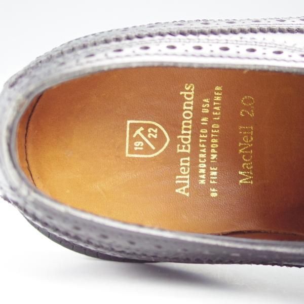 未使用★(米)アレンエドモンズ 8E【定価￥75,900-★MacNeil/マクニール】ロングウイング/カーフ/黒/メンズ/ALLEN EDMONDS★i427