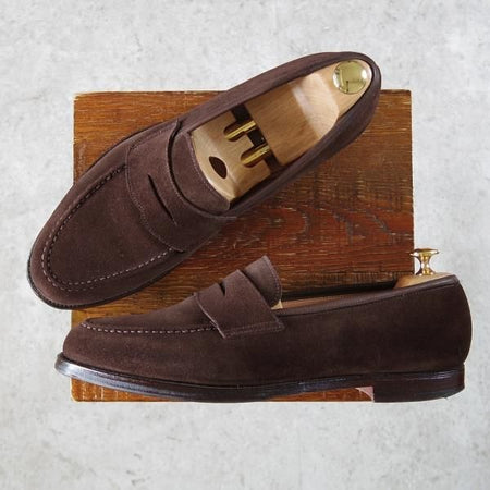 極上★クロケット&ジョーンズ 9.5E【定価￥79,200-★ビームスF別注/MAINE】376ラスト/コインローファー/濃茶/Crockett&Jones★i428