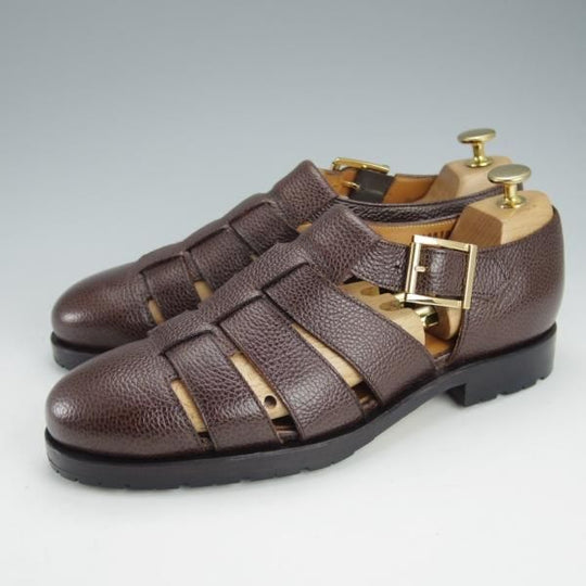 極美品★ジャランスリワヤ SIZE 7【定価￥37,400-★グルカサンダル/EDWARD】グレインレザー/濃茶/メンズ/JALAN SRIWIJAWA★i431