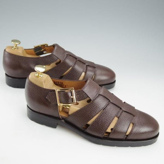 極美品★ジャランスリワヤ SIZE 7【定価￥37,400-★グルカサンダル/EDWARD】グレインレザー/濃茶/メンズ/JALAN SRIWIJAWA★i431