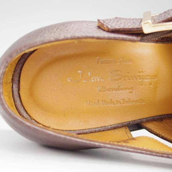 極美品★ジャランスリワヤ SIZE 7【定価￥37,400-★グルカサンダル/EDWARD】グレインレザー/濃茶/メンズ/JALAN SRIWIJAWA★i431