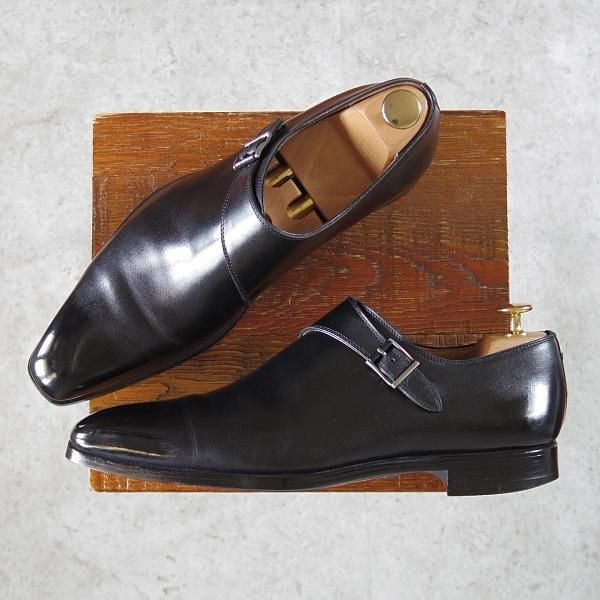 極上★(スペイン製)マグナーニ SIZE 40【★ボロネーゼ製法/サイドモンク】15141/カーフ/黒/メンズ/MAGNANNI★i432