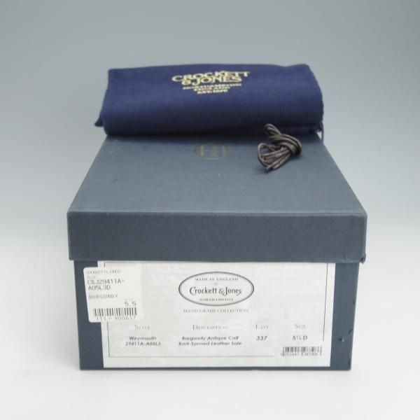 クロケット&ジョーンズ　ウェルベック　5.5D　ブラック　337ラスト　箱・袋付 CROCKETT&JONES】クロケット&ジョーンズ ウェルベック セミブローグ