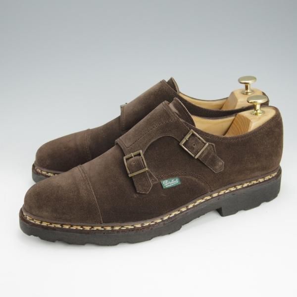 極上★パラブーツ SIZE 8.5【定価￥82,500-★ウィリアム/WILLIAM】マルシェソール/ダブルモンク/スエード/濃茶/Paraboot★i434