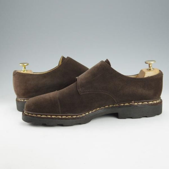 極上★パラブーツ SIZE 8.5【定価￥82,500-★ウィリアム/WILLIAM】マルシェソール/ダブルモンク/スエード/濃茶/Paraboot★i434