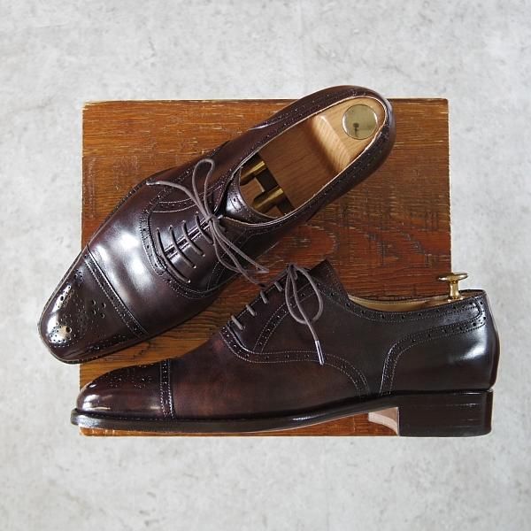 極美品★(東欧)VASS/ヴァーシュ SIZE 41【貴重★Uラスト/Alt English/ミュージアムカーフ】セミブローグ/濃茶/ウゴリーニ★i436