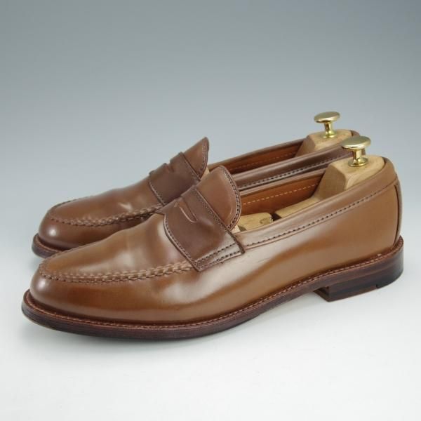 極美品★オールデン 8.5D【貴重★ウイスキーコードバン/茶/N9207】ヴァンラスト/コインローファー/バンラスト/メンズ/Alden★i439