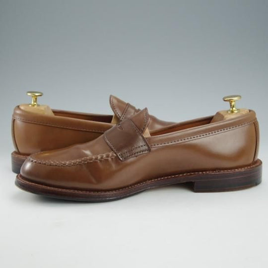 極美品★オールデン 8.5D【貴重★ウイスキーコードバン/茶/N9207】ヴァンラスト/コインローファー/バンラスト/メンズ/Alden★i439