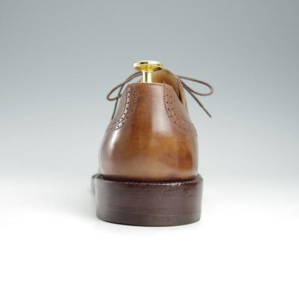 極上★(伊)タニノクリスチー SIZE 9【定価15万円以上★ブラックラピド製法/セミブローグ】131318/カーフ/茶/TANINO CRISCI★i441