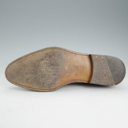 極上★(伊)タニノクリスチー SIZE 9【定価15万円以上★ブラックラピド製法/セミブローグ】131318/カーフ/茶/TANINO CRISCI★i441