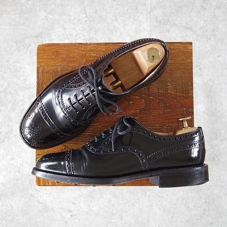 極上★チャーチ 60F/UK6【ダイナイトソール仕様★セミブローグ版バーウッド/81ラスト】SCALFORD/黒/メンズ/BURWOOD/Church's★i442