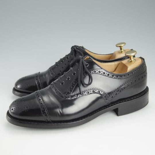 極上★チャーチ 60F/UK6【ダイナイトソール仕様★セミブローグ版バーウッド/81ラスト】SCALFORD/黒/メンズ/BURWOOD/Church's★i442