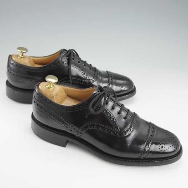 極上★チャーチ 60F/UK6【ダイナイトソール仕様★セミブローグ版バーウッド/81ラスト】SCALFORD/黒/メンズ/BURWOOD/Church's★i442