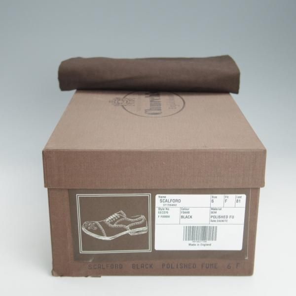 極上★チャーチ 60F/UK6【ダイナイトソール仕様★セミブローグ版バーウッド/81ラスト】SCALFORD/黒/メンズ/BURWOOD/Church's★i442
