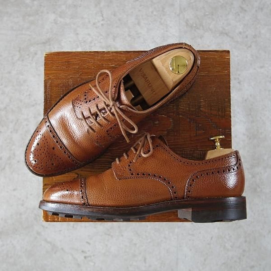 極上★クロケット&ジョーンズ 5.5E【リッジウェイソール仕様★ロイドフットウェア別注/Jシリーズ】茶/Crockett&Jones★i443