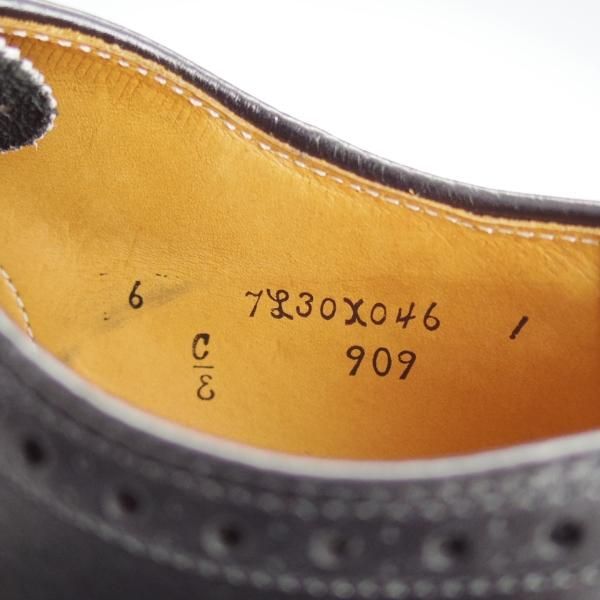 極美品★オールデン 6E【貴重★ハンプトンラスト/909】セミブローグ/カーフ/黒/メンズ/Alden★i444