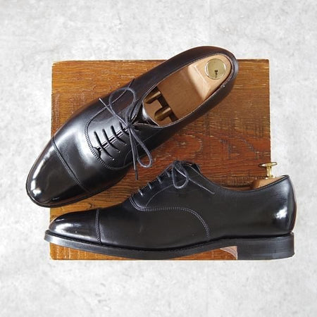 極上★(英)チーニー 7.5E【★ロイドフットウェア別注/Lloyd Footwear】Mシリーズ/89ラスト/ストレートチップ/カーフ/黒/CHEANEY★i446