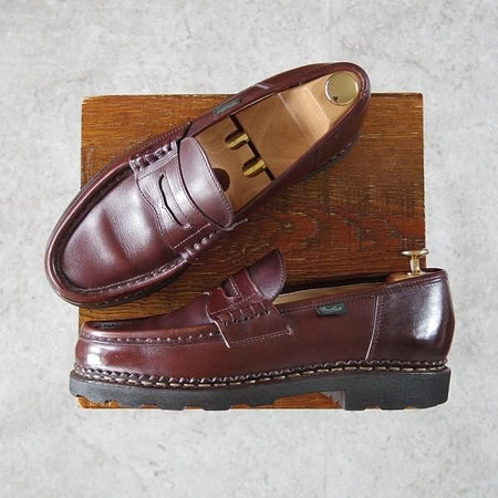 極上★パラブーツ SIZE 7【定価￥79,200-★ランス/REIMS/カフェ】CAFE/コインローファー/リスレザー/濃茶/メンズ/Paraboot★i447