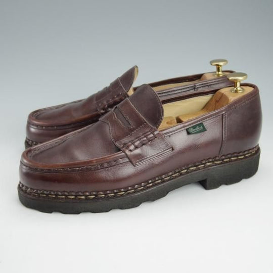 極上★パラブーツ SIZE 7【定価￥79,200-★ランス/REIMS/カフェ】CAFE/コインローファー/リスレザー/濃茶/メンズ/Paraboot★i447