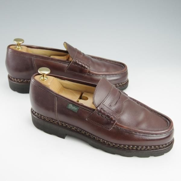 極上★パラブーツ SIZE 7【定価￥79,200-★ランス/REIMS/カフェ】CAFE/コインローファー/リスレザー/濃茶/メンズ/Paraboot★i447