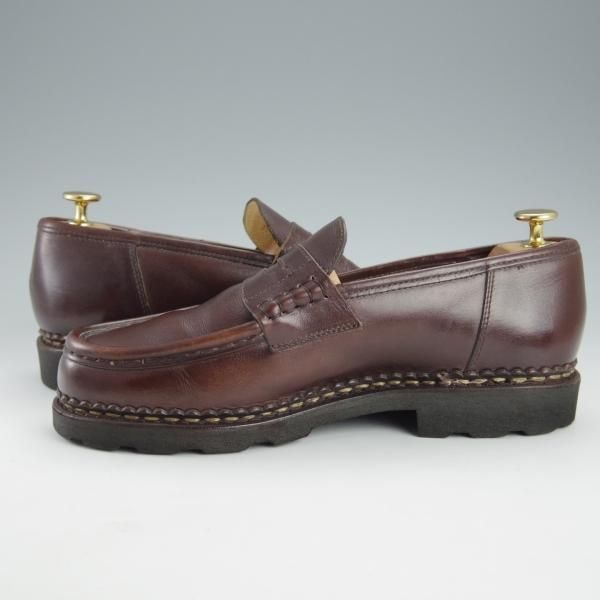 極上★パラブーツ SIZE 7【定価￥79,200-★ランス/REIMS/カフェ】CAFE/コインローファー/リスレザー/濃茶/メンズ/Paraboot★i447