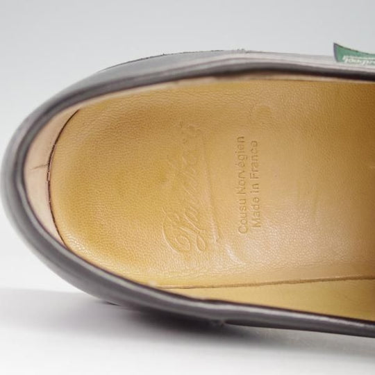 美品★パラブーツ SIZE 6【定価￥92,400-★VISON(ミンクファー)仕様/REIMS/ランス】コインローファー/リスレザー/黒/Paraboot★i449