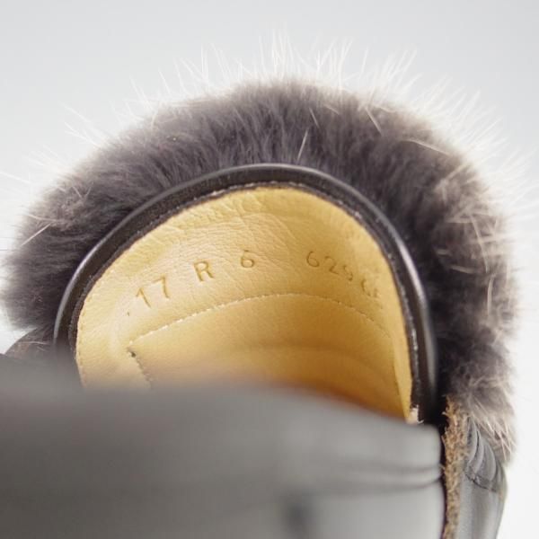 美品★パラブーツ SIZE 6【定価￥92,400-★VISON(ミンクファー)仕様/REIMS/ランス】コインローファー/リスレザー/黒/Paraboot★i449