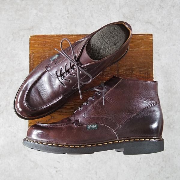 極上★パラブーツ SIZE 7【貴重★シャンボードのブーツタイプ/CHAMROUSSE】Uチップ/リスレザー/CAFE/カフェ/濃茶/Paraboot★i451