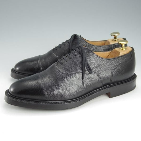 極上★チャーチ 75F/UK7.5【貴重★73ラスト/4都市ロゴ過渡期】ストレートチップ/グレインレザー/黒/メンズChurch's★i452