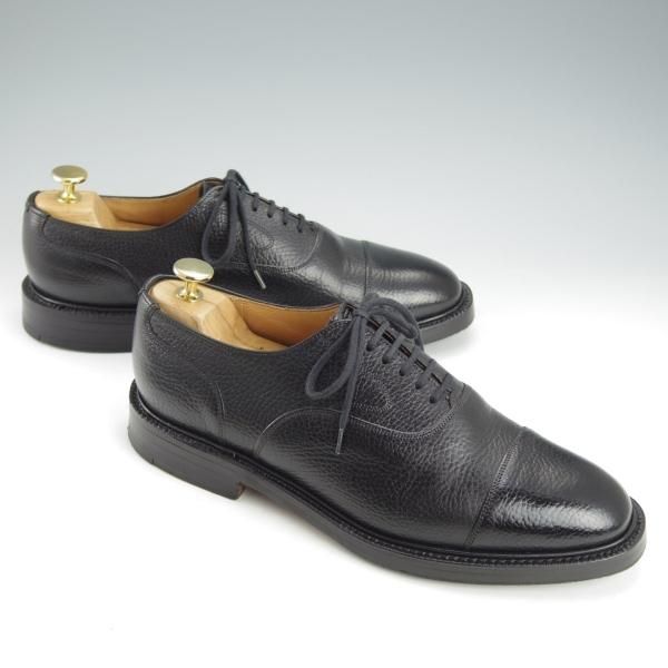 極上★チャーチ 75F/UK7.5【貴重★73ラスト/4都市ロゴ過渡期】ストレートチップ/グレインレザー/黒/メンズChurch's★i452