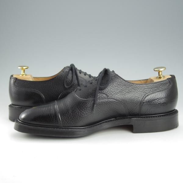 極上★チャーチ 75F/UK7.5【貴重★73ラスト/4都市ロゴ過渡期】ストレートチップ/グレインレザー/黒/メンズChurch's★i452