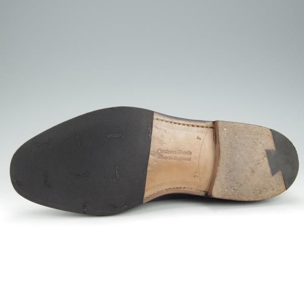 極上★チャーチ 75F/UK7.5【貴重★73ラスト/4都市ロゴ過渡期】ストレートチップ/グレインレザー/黒/メンズChurch's★i452