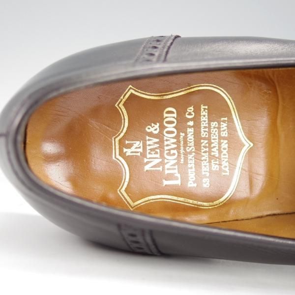 極上★クロケット&ジョーンズ 7.5F【★(英)ニュー&リングウッド別注/New&Lingwood】コインローファー/240ラスト/黒/Crockett&Jones★i453