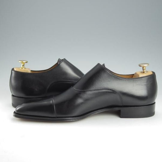 新品★(伊)サントーニ SIZE 7.5【★サイドモンク/6371】カーフ/黒/メンズ/Santoni★i455