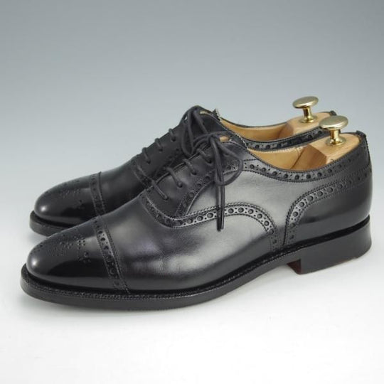 極美品★チャーチ 60F/UK6【貴重★73ラスト/ディプロマット同仕様】LAVANT/セミブローグ/カーフ/黒/メンズ/Church's★i457