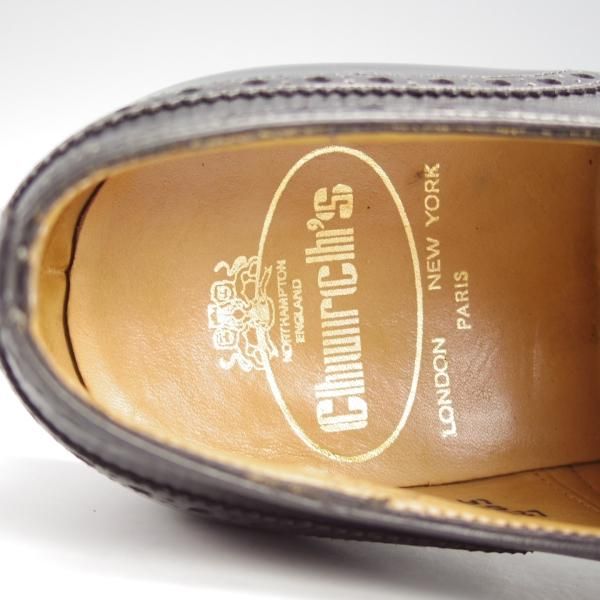 極美品★チャーチ 60F/UK6【貴重★73ラスト/ディプロマット同仕様】LAVANT/セミブローグ/カーフ/黒/メンズ/Church's★i457
