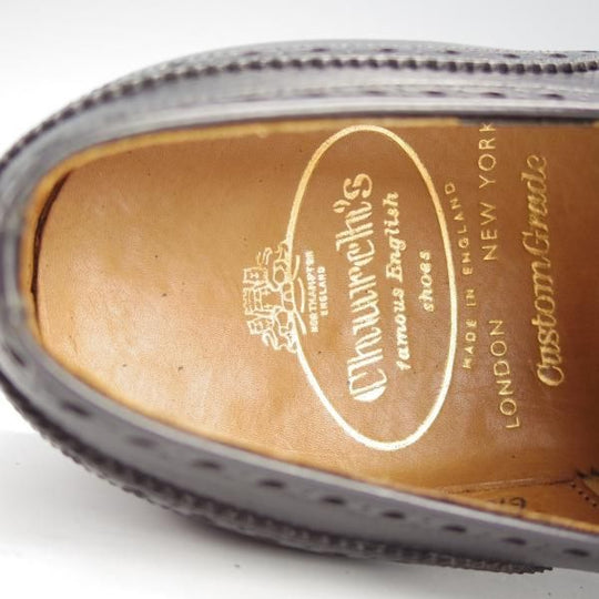 未使用★チャーチ 65F/UK6.5【デットストック品★2都市ロゴ(〜70's)/旧チャーチ/CHETWYND】73ラスト/チェットウィンド/黒/Church's★i458