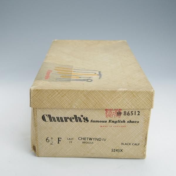 未使用★チャーチ 65F/UK6.5【デットストック品★2都市ロゴ(〜70's)/旧チャーチ/CHETWYND】73ラスト/チェットウィンド/黒/Church's★i458
