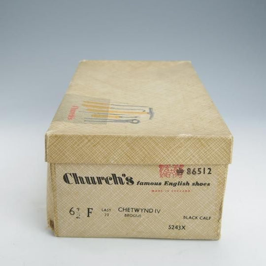 未使用★チャーチ 65F/UK6.5【デットストック品★2都市ロゴ(〜70's)/旧チャーチ/CHETWYND】73ラスト/チェットウィンド/黒/Church's★i458