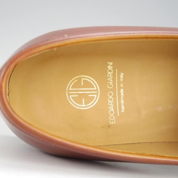 極美品★(伊)エドアルド・ジャルディーニ SIZE 8【定価￥96,120-★ブラックラピド製法/コインローファー】茶/EDOARDO GIARDINI★i460