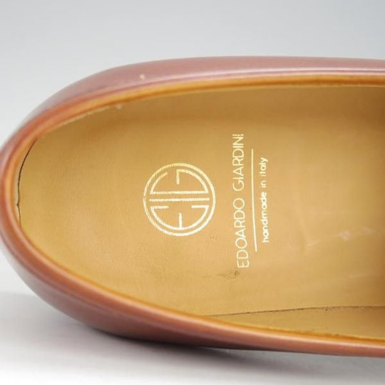 極美品★(伊)エドアルド・ジャルディーニ SIZE 8【定価￥96,120-★ブラックラピド製法/コインローファー】茶/EDOARDO GIARDINI★i460